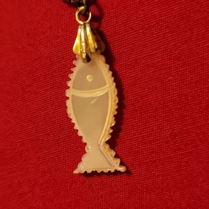 Reduced! Mother of Pearl fish necklace